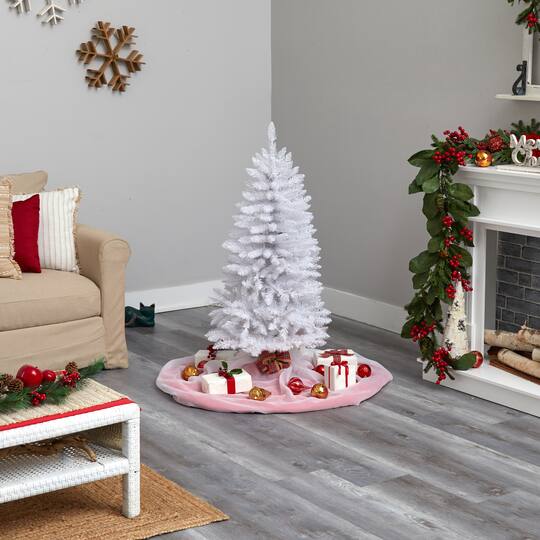 4ft. Pre-Lit White Artificial Christmas Tree, Warm White LED Lights